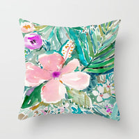 HKM-862419 Graffiti Flower Print Pillowcase for Modern Living Room Decor - 45x45cm