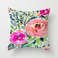 HKM-862419 Graffiti Flower Print Pillowcase for Modern Living Room Decor - 45x45cm