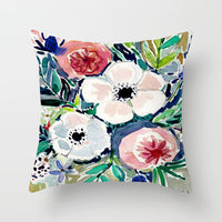HKM-862419 Graffiti Flower Print Pillowcase for Modern Living Room Decor - 45x45cm
