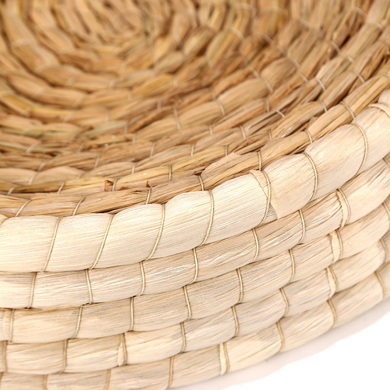 HKM-862483 Natural Rattan Cat Litter Nest Made from Straw - 31cm Diameter
