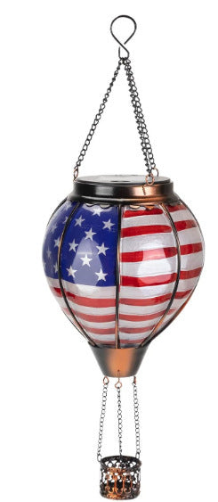 HKM-862739 Solar Powered Outdoor Hot Air Balloon Lantern for Garden and Holiday Decor 30cm
