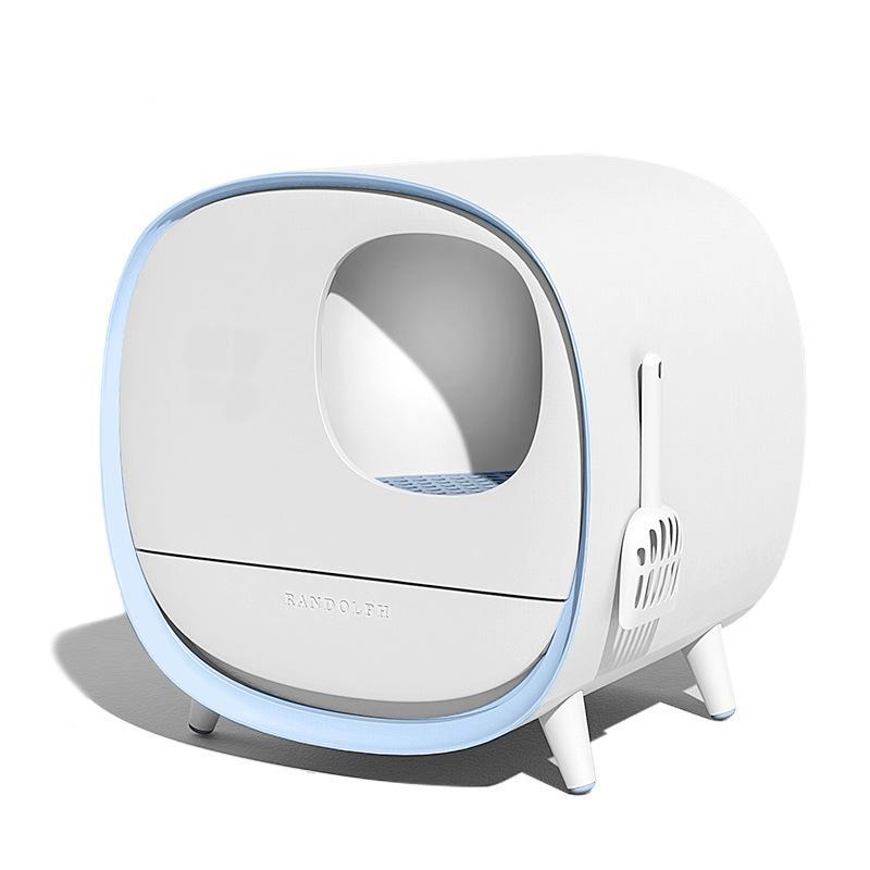 HKM-862803 Extra Large Smart Litter Box with Auto-Cleaning, Deodorant, and Spatter Proof Design