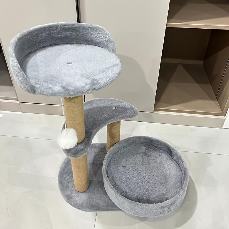 HKM-863123 Multi-Level Cat Tree with Scratching Post and Interactive Ball Toy for Indoor Cats