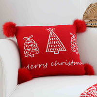 HKM-863123 Nordic Geometric Design Christmas Tree Ball Knit Carpet and Pillow Set - Cozy Acrylic Fiber Home Decor