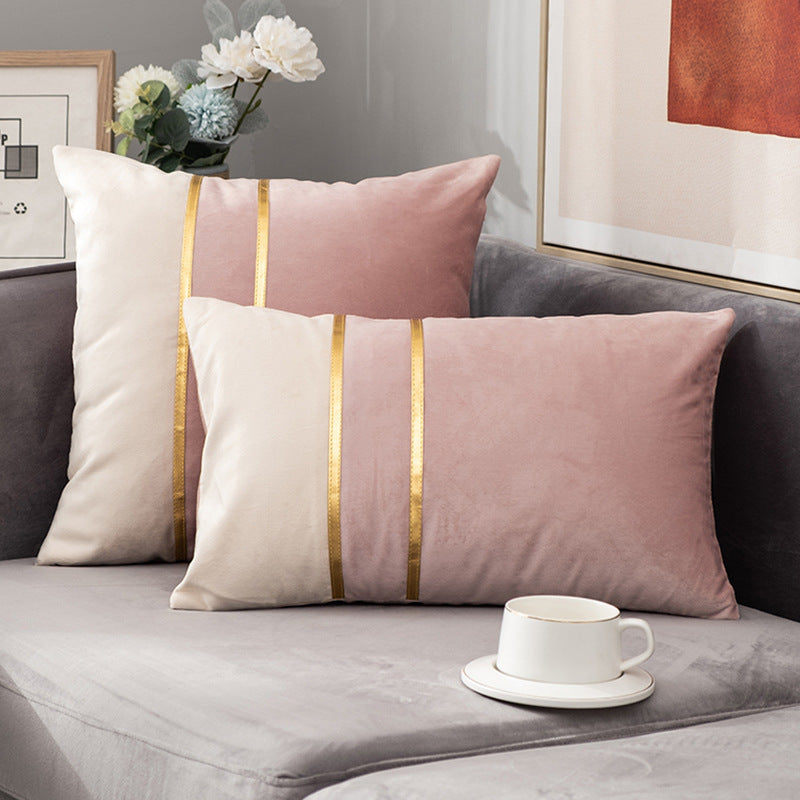 HKM-863123 Velvet Sofa Pillowcase for Bedside and Living Room - Stylish and Comfortable Waist Support