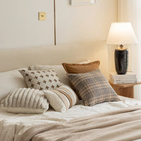 HKM-863187 Nordic Style Solid Color Geometric Design Pillow Cover - 30x50cm & 45x45cm Options