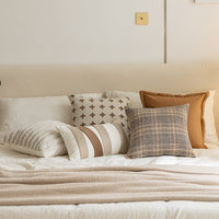 HKM-863187 Nordic Style Solid Color Geometric Design Pillow Cover - 30x50cm & 45x45cm Options