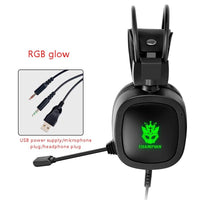 HKM-863187 RGB Head-mounted Gaming Headset with 50mm Drivers and USB Power Supply