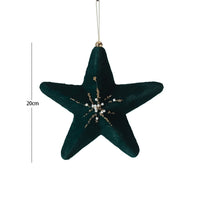 HKM-863251 Dark Green Flocking Christmas Ball Ornaments - Decorative Tree Pendant Set 9 Pack