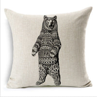 HKM-863251 Modern Minimalist Cotton Linen Pillowcase Cushion - 45x45cm, Multiple Animal Designs