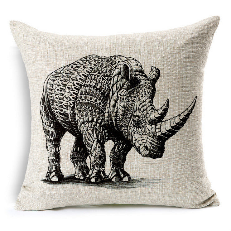HKM-863251 Modern Minimalist Cotton Linen Pillowcase Cushion - 45x45cm, Multiple Animal Designs