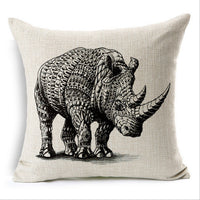 HKM-863251 Modern Minimalist Cotton Linen Pillowcase Cushion - 45x45cm, Multiple Animal Designs