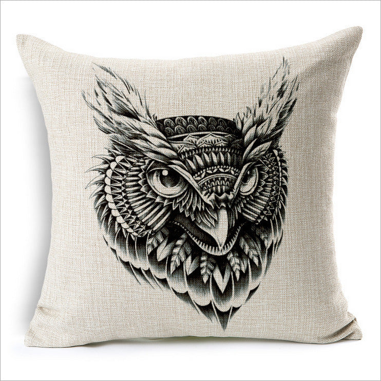 HKM-863251 Modern Minimalist Cotton Linen Pillowcase Cushion - 45x45cm, Multiple Animal Designs