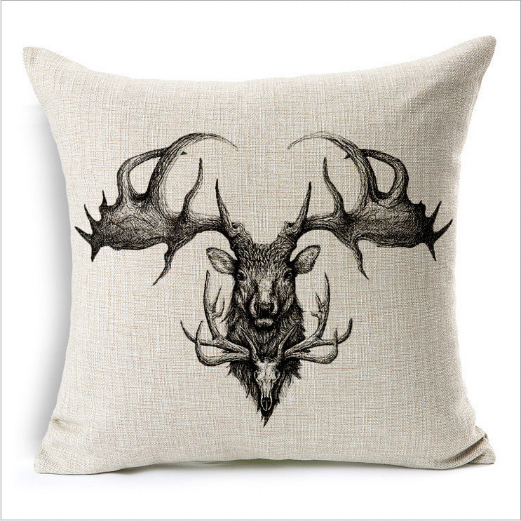 HKM-863251 Modern Minimalist Cotton Linen Pillowcase Cushion - 45x45cm, Multiple Animal Designs