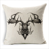 HKM-863251 Modern Minimalist Cotton Linen Pillowcase Cushion - 45x45cm, Multiple Animal Designs