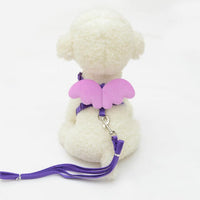 HKM-863315 Adjustable Pet Harness with Wing Design and Traction Leash for Small Animals