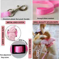 HKM-863315 Adjustable Pet Harness with Wing Design and Traction Leash for Small Animals