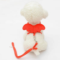 HKM-863315 Adjustable Pet Harness with Wing Design and Traction Leash for Small Animals