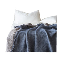 HKM-863443 Four-Layer Cotton Gauze Blanket - Summer Throw, 130cm x 170cm, Available in Multiple Colors