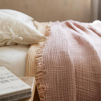 HKM-863443 Four-Layer Cotton Gauze Blanket - Summer Throw, 130cm x 170cm, Available in Multiple Colors
