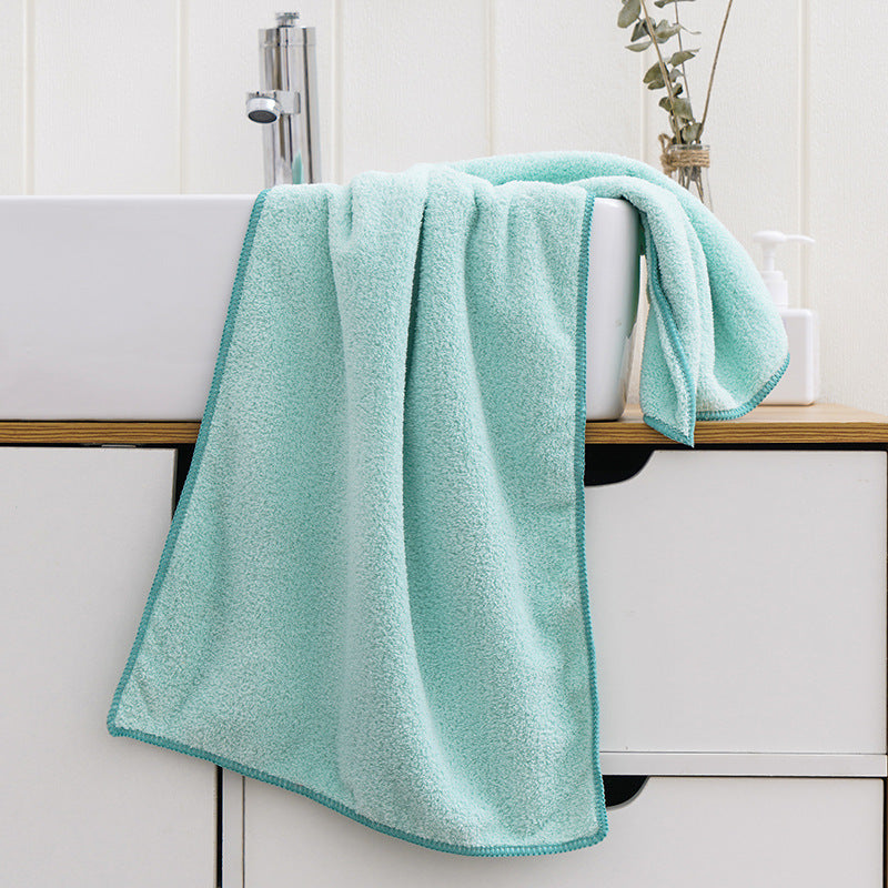 HKM-863699 Coral Velvet Soft Towel - Lightweight Polyester Blend, 35x75 cm