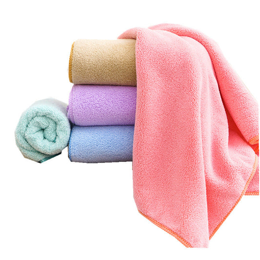 HKM-863699 Coral Velvet Soft Towel - Lightweight Polyester Blend, 35x75 cm