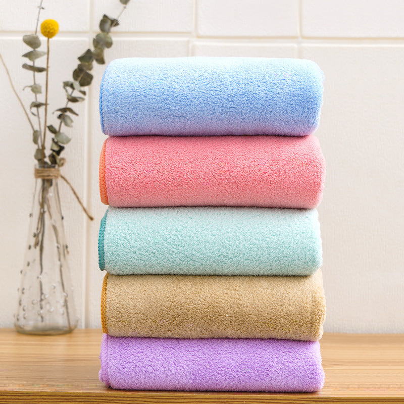 HKM-863699 Coral Velvet Soft Towel - Lightweight Polyester Blend, 35x75 cm
