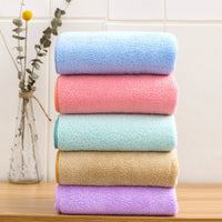 HKM-863699 Coral Velvet Soft Towel - Lightweight Polyester Blend, 35x75 cm