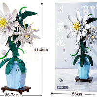 HKM-863763 Building Blocks Flower Bouquet Set for Kids - 50 Piece Plastic Construction Toy, Ages 2 and Up