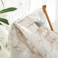 HKM-863827 Garden Embroidered Polyester-Linen Window Screen