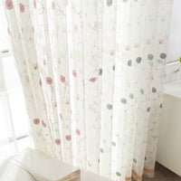HKM-863827 Garden Embroidered Polyester-Linen Window Screen