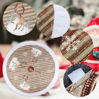 HKM-863891 Old Man Christmas Tree Skirt 98cm Flannel with Reindeer and Bells