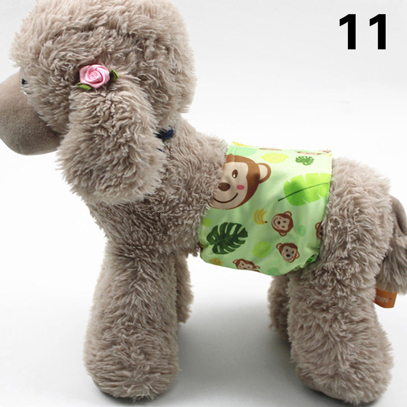 HKM-863955 Absorbent Dog Diapers with Fun Prints for Males - Waterproof TPU Material, Multiple Sizes