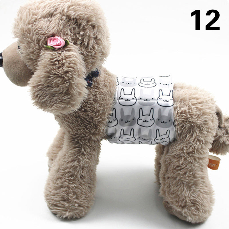 HKM-863955 Absorbent Dog Diapers with Fun Prints for Males - Waterproof TPU Material, Multiple Sizes