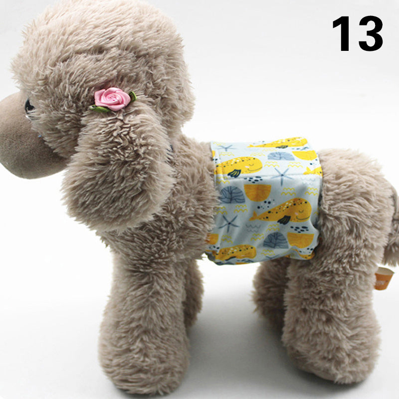 HKM-863955 Absorbent Dog Diapers with Fun Prints for Males - Waterproof TPU Material, Multiple Sizes