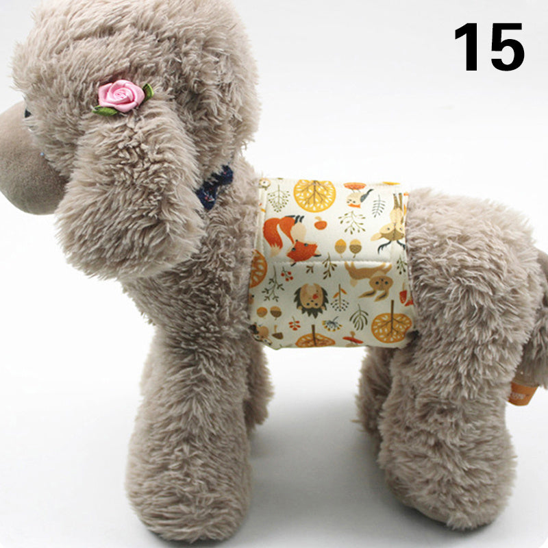 HKM-863955 Absorbent Dog Diapers with Fun Prints for Males - Waterproof TPU Material, Multiple Sizes