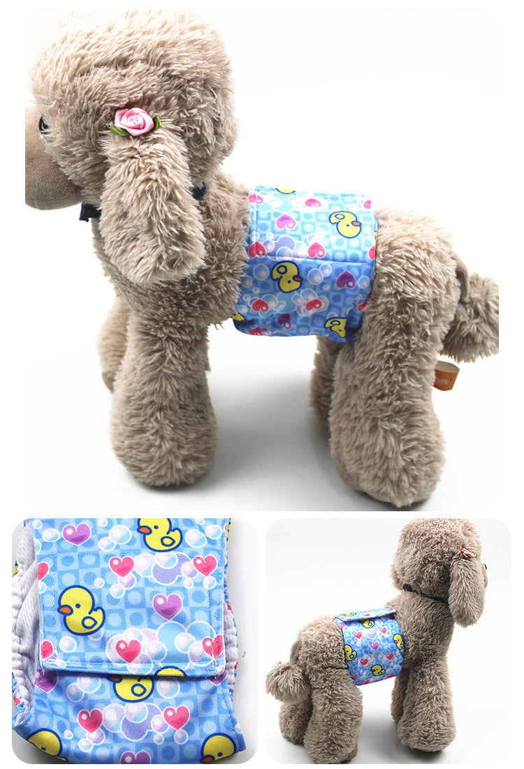 HKM-863955 Absorbent Dog Diapers with Fun Prints for Males - Waterproof TPU Material, Multiple Sizes