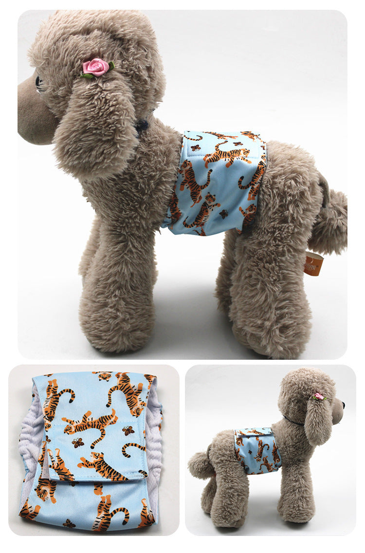 HKM-863955 Absorbent Dog Diapers with Fun Prints for Males - Waterproof TPU Material, Multiple Sizes