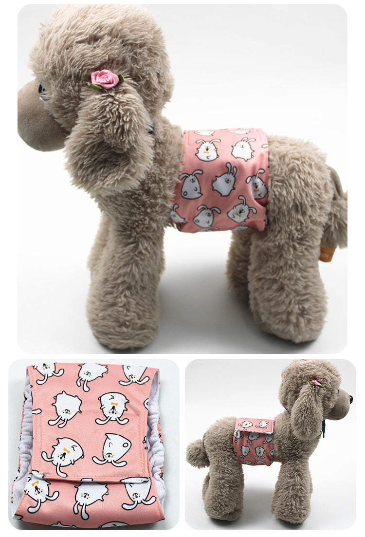 HKM-863955 Absorbent Dog Diapers with Fun Prints for Males - Waterproof TPU Material, Multiple Sizes
