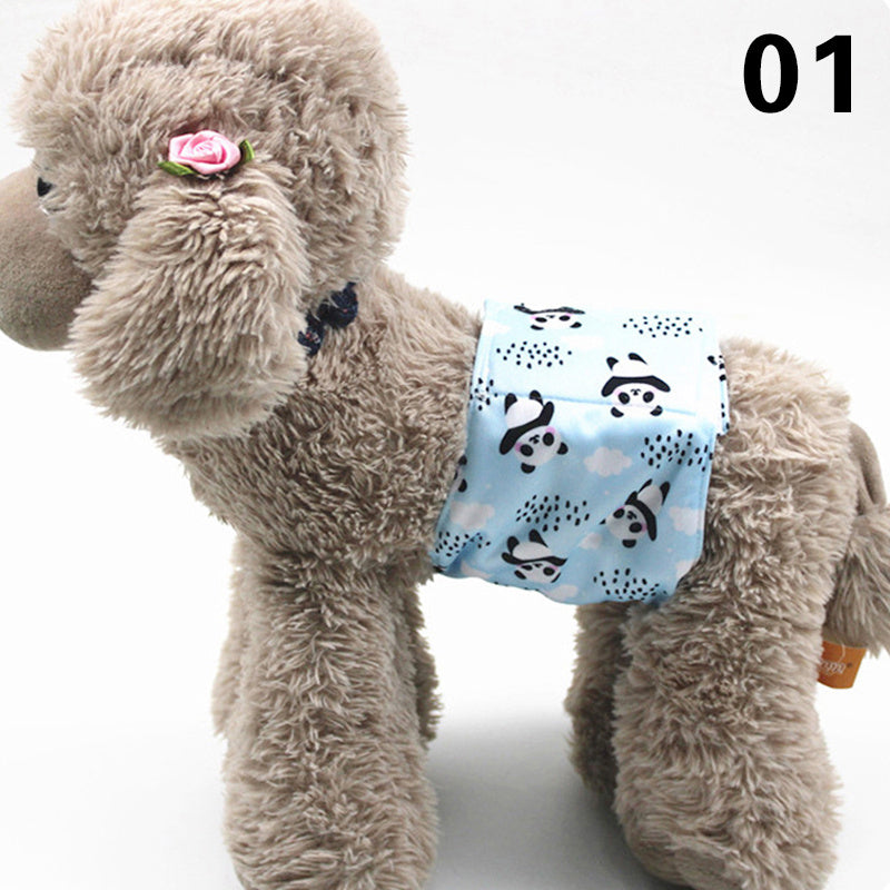 HKM-863955 Absorbent Dog Diapers with Fun Prints for Males - Waterproof TPU Material, Multiple Sizes