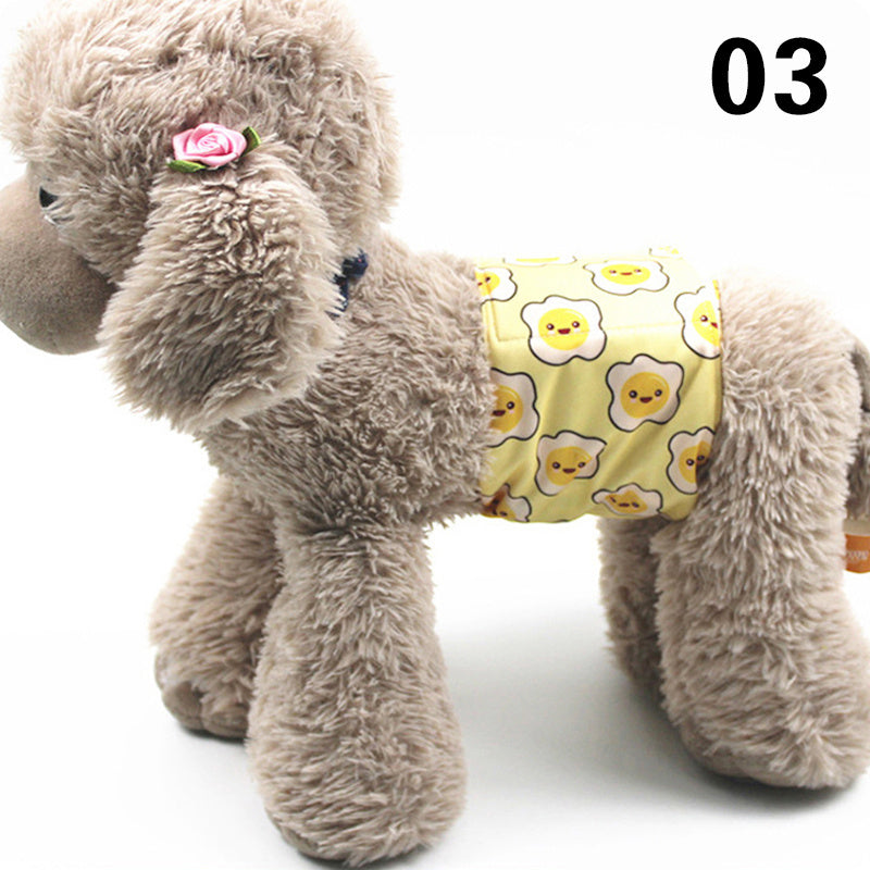 HKM-863955 Absorbent Dog Diapers with Fun Prints for Males - Waterproof TPU Material, Multiple Sizes