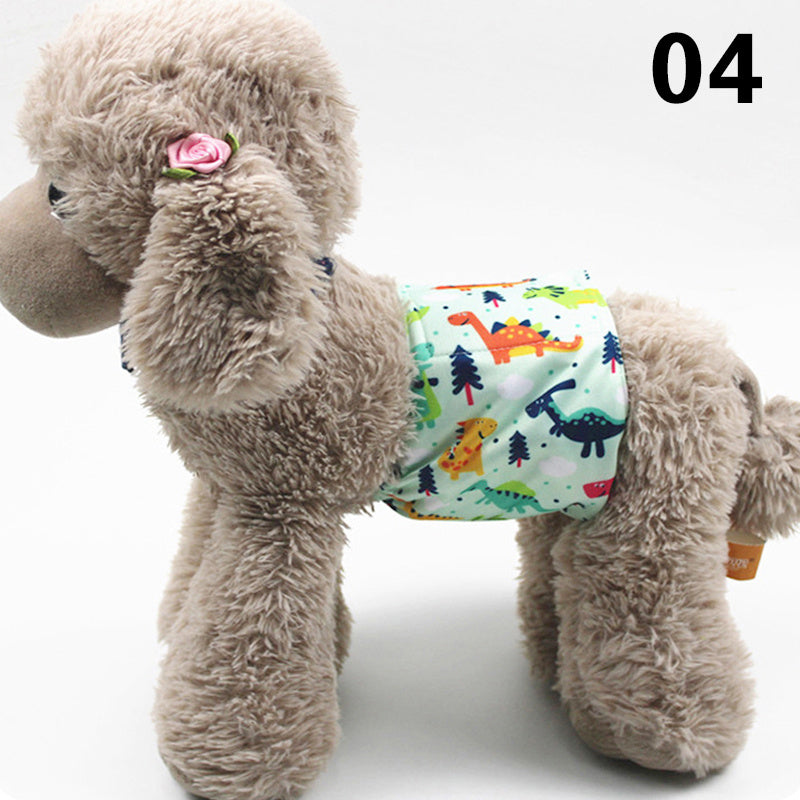 HKM-863955 Absorbent Dog Diapers with Fun Prints for Males - Waterproof TPU Material, Multiple Sizes