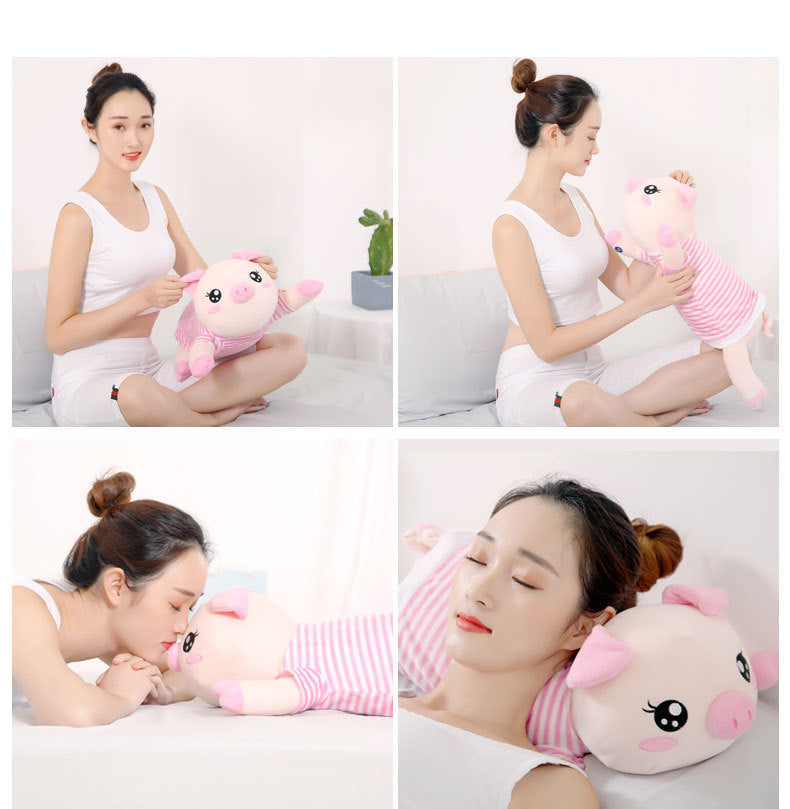 HKM-863955 Multi-Functional Plush Massage Pillow with 8 Massage Heads and Timer Control for Neck, Back, and Legs
