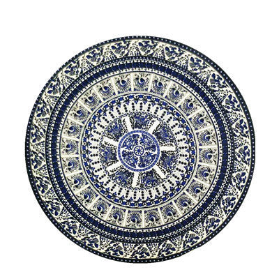 HKM-863955 Round Beach Towel in Blue and Red Chiffon Material