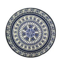 HKM-863955 Round Beach Towel in Blue and Red Chiffon Material