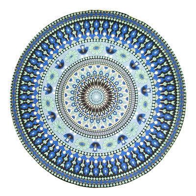 HKM-863955 Round Beach Towel in Blue and Red Chiffon Material