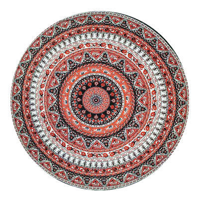 HKM-863955 Round Beach Towel in Blue and Red Chiffon Material
