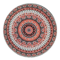 HKM-863955 Round Beach Towel in Blue and Red Chiffon Material