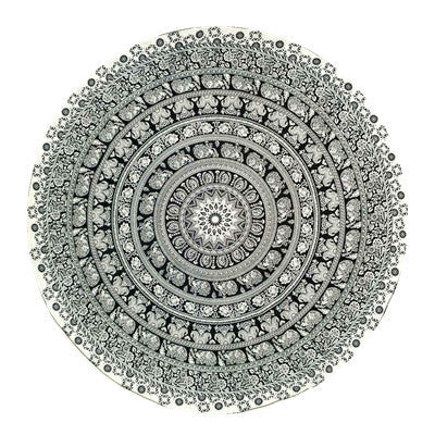 HKM-863955 Round Beach Towel in Blue and Red Chiffon Material