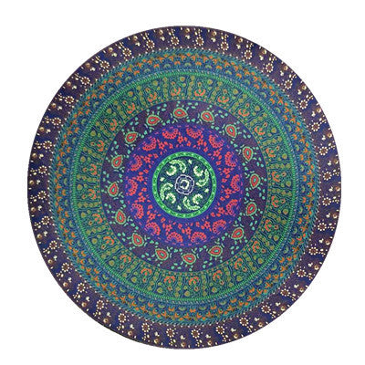 HKM-863955 Round Beach Towel in Blue and Red Chiffon Material